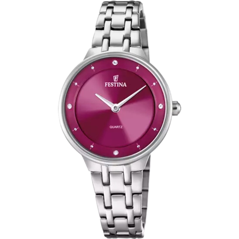 Festina Women's Sophisticated Stainless Steel Watch with Bordeaux Dial F20600/2