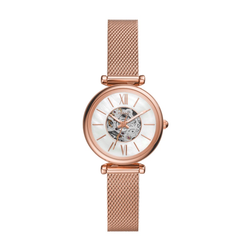 Fossil Carlie Rose Gold-Tone Stainless Steel Automatic Watch ME3188