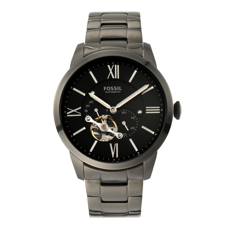 Fossil Townsman Mechanical Black Dial and Smoke Stainless Steel Band ME3172