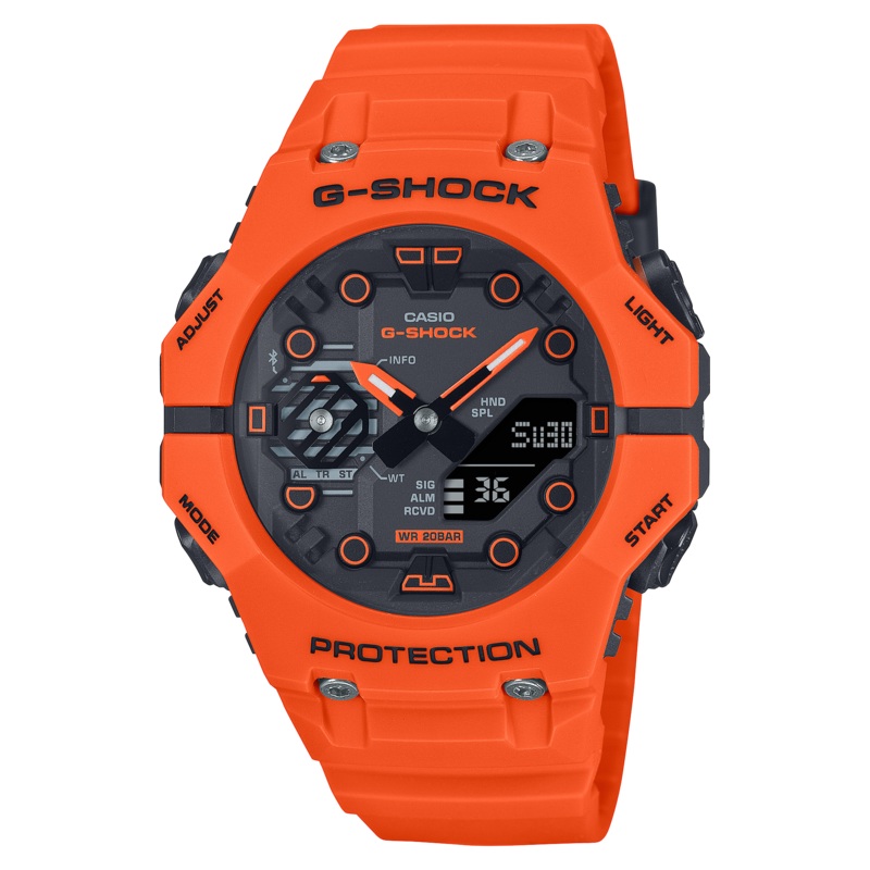 G-Shock Analog Digital Black Dial Orange Resin Band Watch GAB001FL-4A