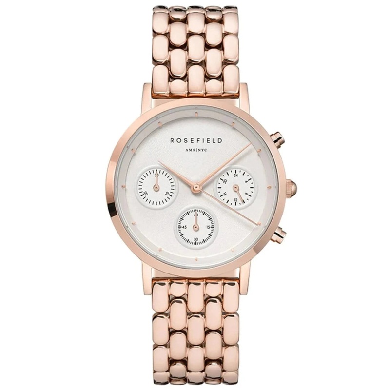 Rosefield Gabby 33mm White Dial Rosegold Stainless Steel Watch NWG-N91