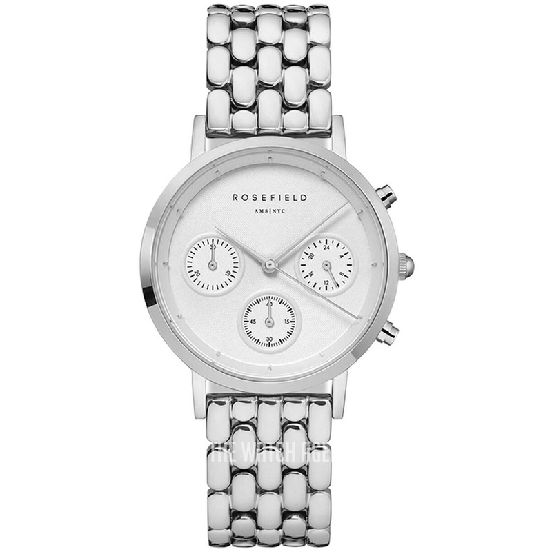 Rosefield Gabby 33mm White Dial Stainless Steel Watch NWG-N92
