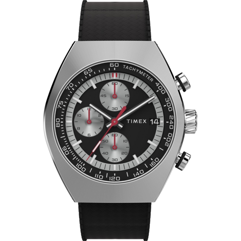 Timex Legacy Tonneau Chronograph 42mm Rubber Strap Watch TW2W64500