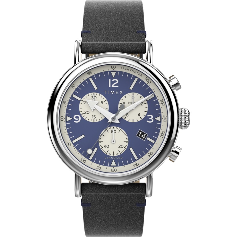 Timex Standard Chronograph 41mm Eco-Friendly Leather Strap Watch TW2V71100