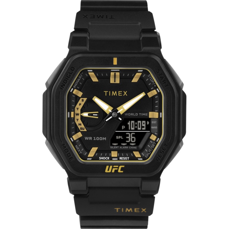 Timex UFC Colossus Fight Week 45mm Resin Strap Gold Watch TW2V55300