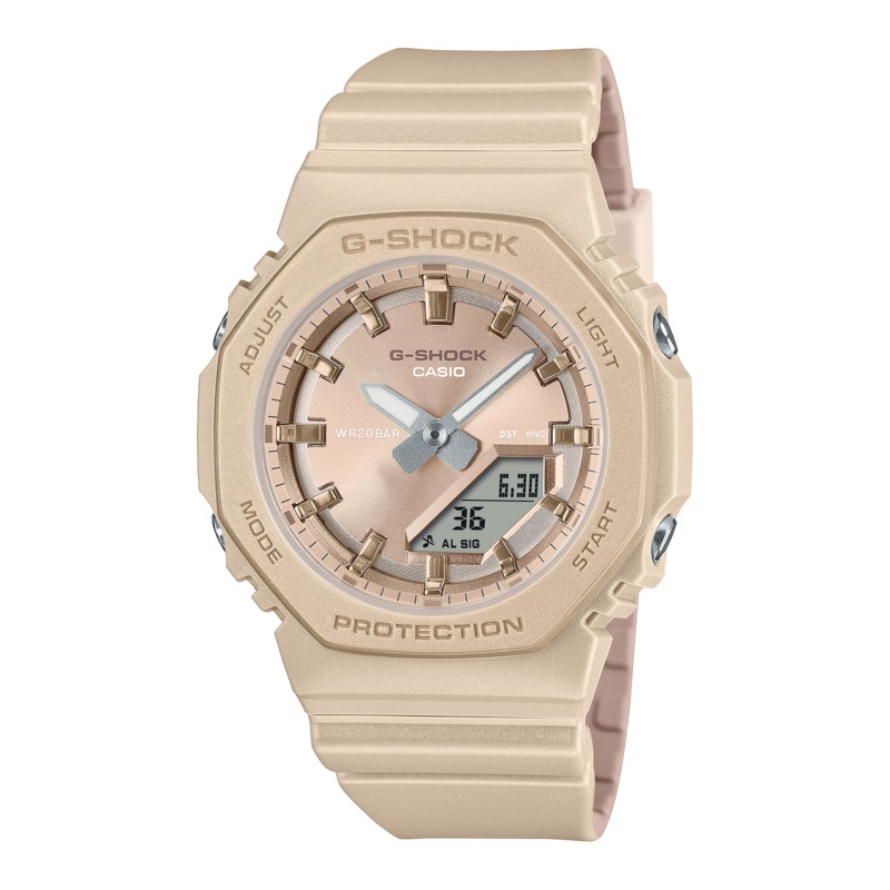 G-Shock Analog Digital Beige Dial Beige Resin Band Watch GMAP2100ST-9A