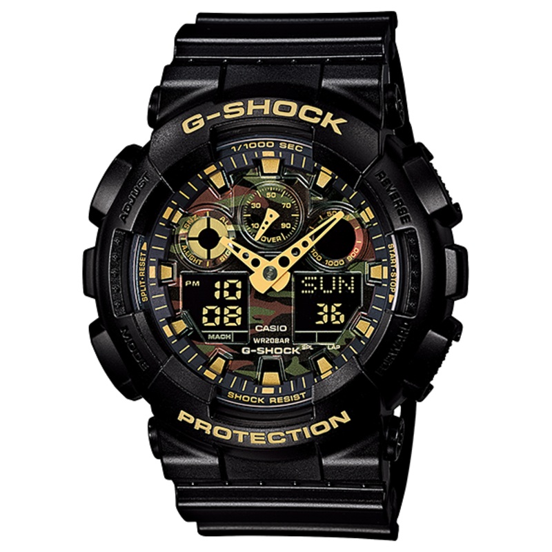 G-Shock Analog Digital Black Resin Band Watch GA100CF-1A9