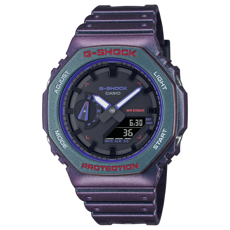 G-Shock Analog Digital DUO Aim High Purple Resin Band Watch GA2100AH-6A