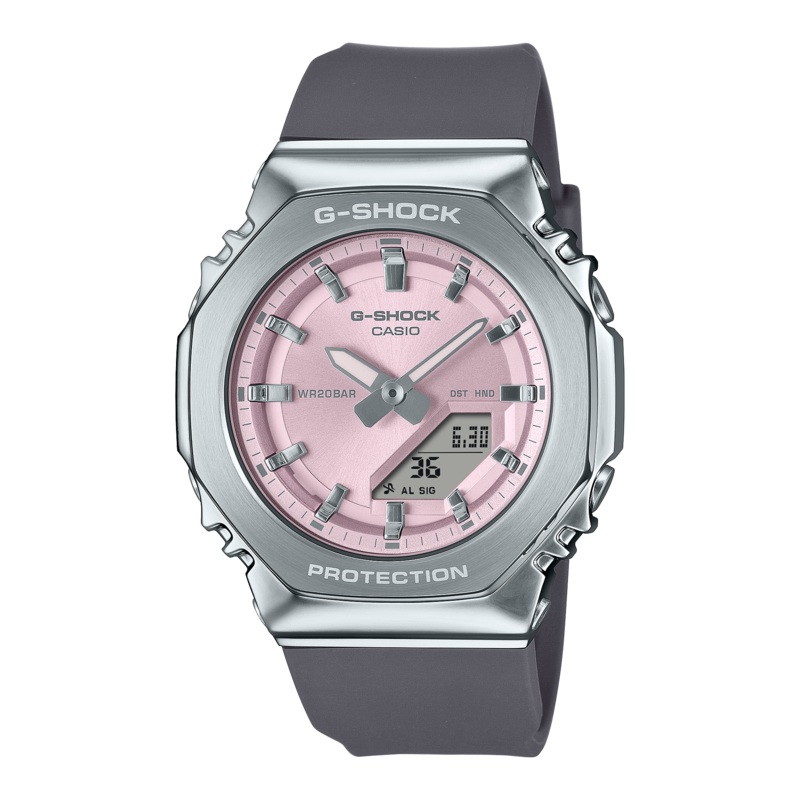 G-Shock Analog Digital Pink Dial Grey Resin Band Watch GMS2110-4A