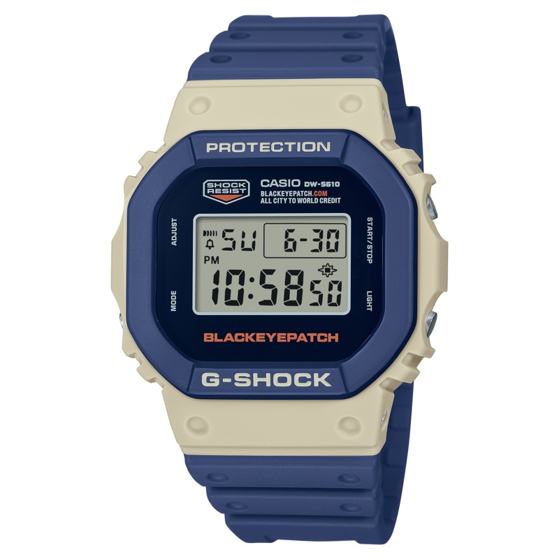 G-Shock Digital Black Eye Patch Blue Resin Band Watch DW5610BEP-2D