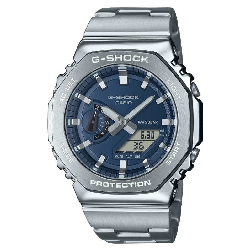 G-Shock G-Steel 2100 Series Blue Dial Stainless Steel Watch GM-2110D-2B