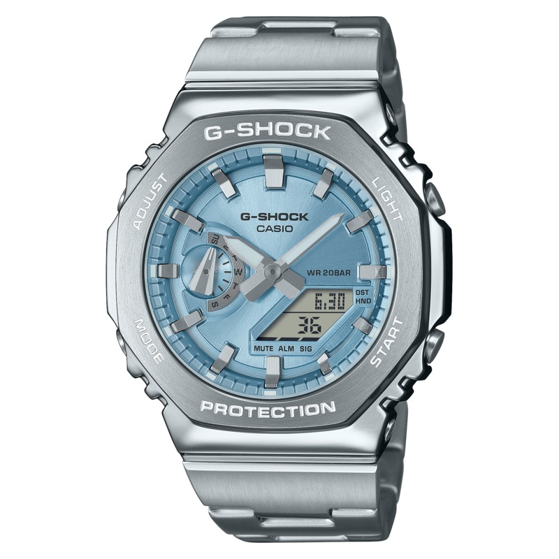 G-Shock G-Steel 2100 Series Blue Dial Stainless Steel Watch GM2110D-2A