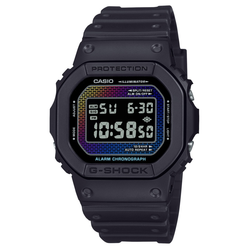 Iconic G-Shock 5600 Series Timepiece with Rainbow Gradation DW5600RW-1D