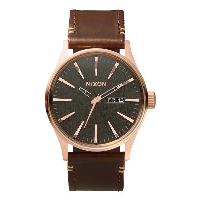 Nixon Sentry Leather Brown Dial Mens Watch A105-2001-00
