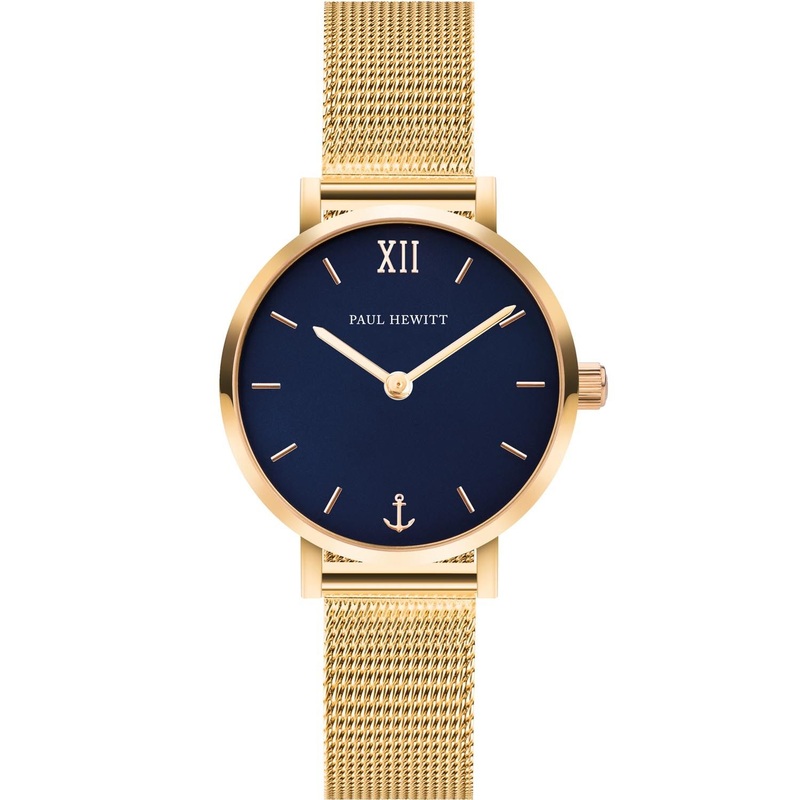 Paul Hewitt Modest Blue Lagoon Gold Mesh Watch