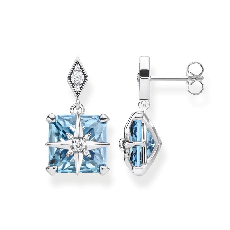 Thomas Sabo Ear Studs Blue Stone With Star TH2108AQ