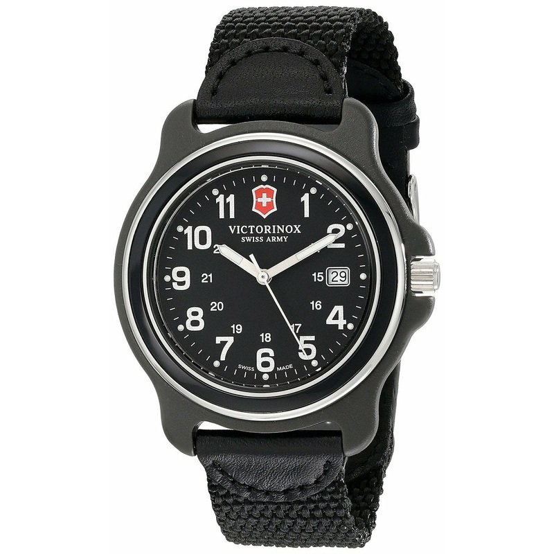 Victorinox Mens 249087 Original Xl Analog Display Swiss Quartz Black Watch