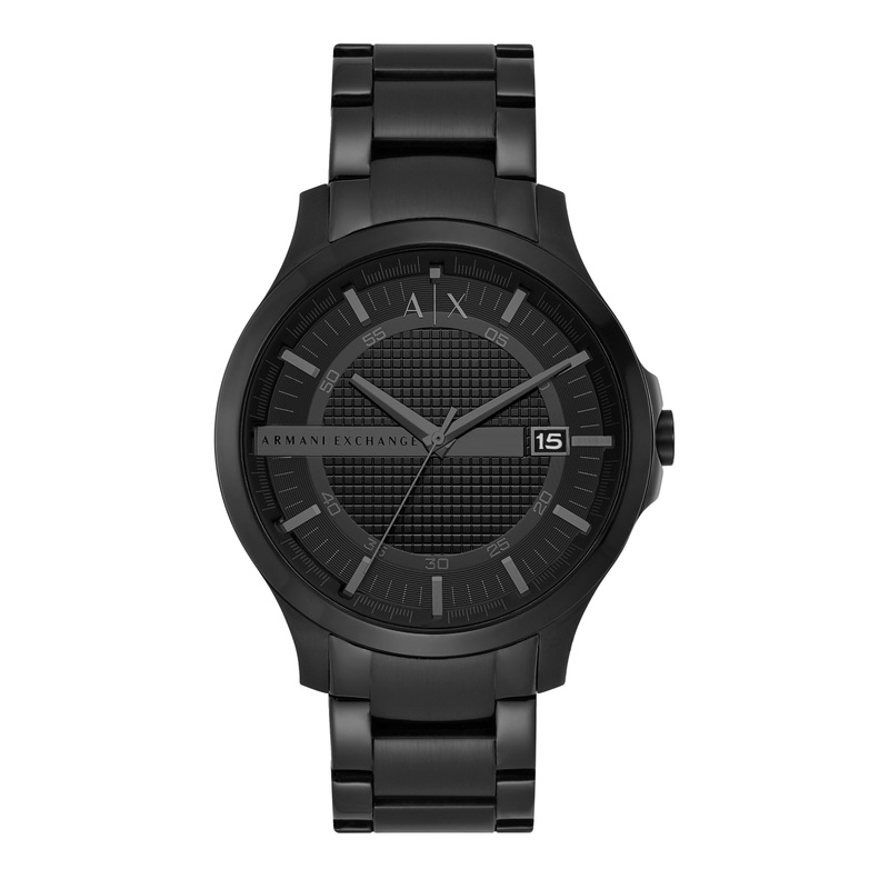 Armani Black Stainless Steel Luxury Watch for Men AX2104