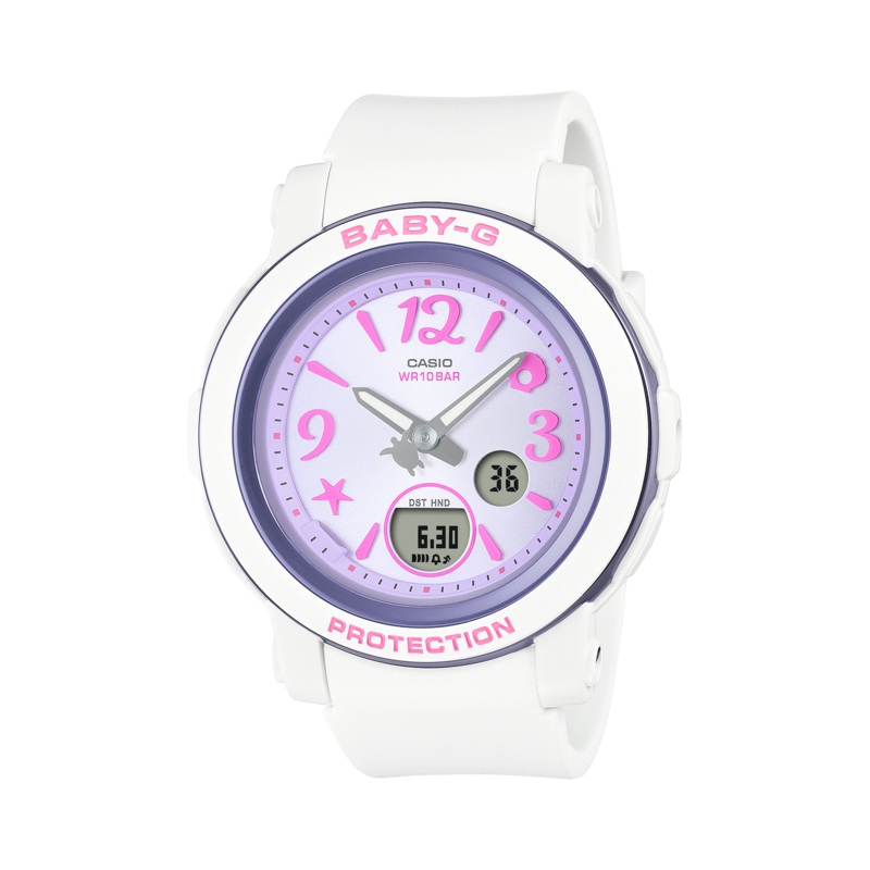 Baby-G Purple Dial White Resin Band Watch BGA290US-6A