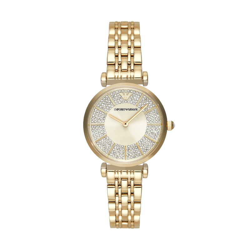Emporio Armani Ladies Gold Watch Cream Dial Stainless Steel AR11608