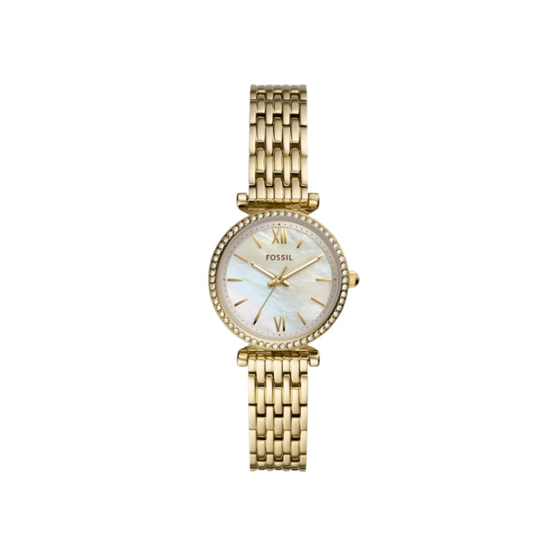 Fossil Carlie Mini Three-Hand Gold-Tone Stainless Steel Watch ES4735
