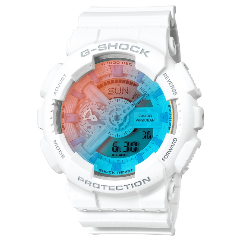 G-Shock Analog Digital White Resin Band Watch GA110TL-7A