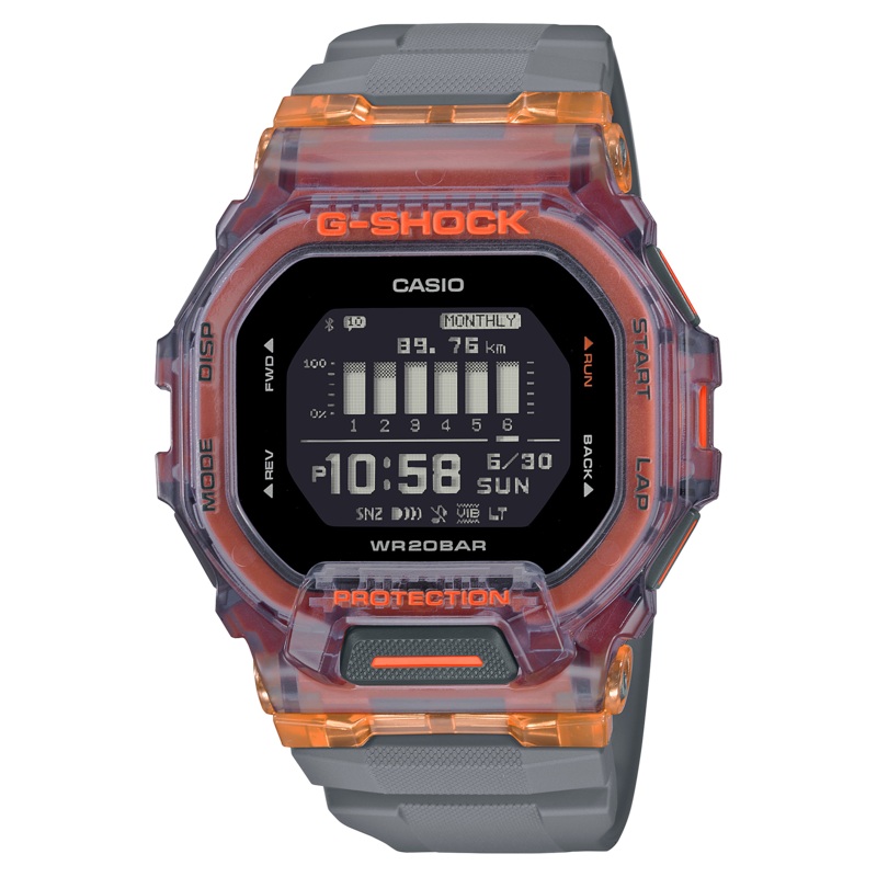 G-Shock Vital Bright Series Grey Resin Strap Mens Watch GBD200SM-1A5