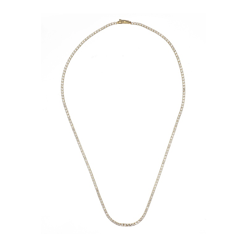 SYDNEY SOIRE  2MM TENNIS NECKLACE 42CM GOLD