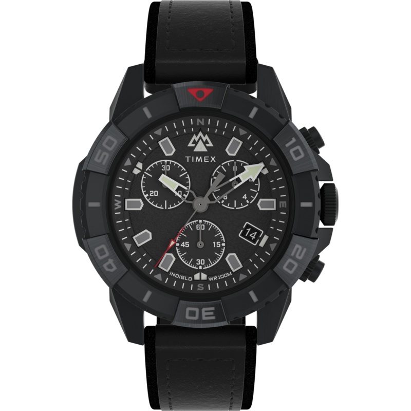 Timex Expedition 42mm Leather Black Dial Watch TW2W16000