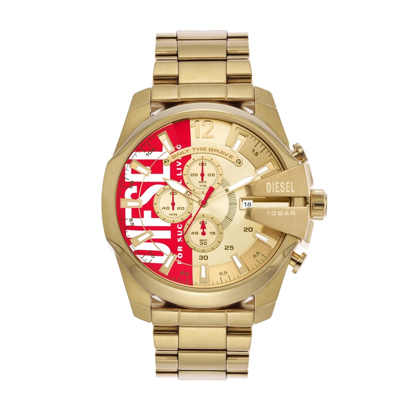 Diesel Gold-Tone Mega Chief Chronograph Stainless Steel Watch DZ4642