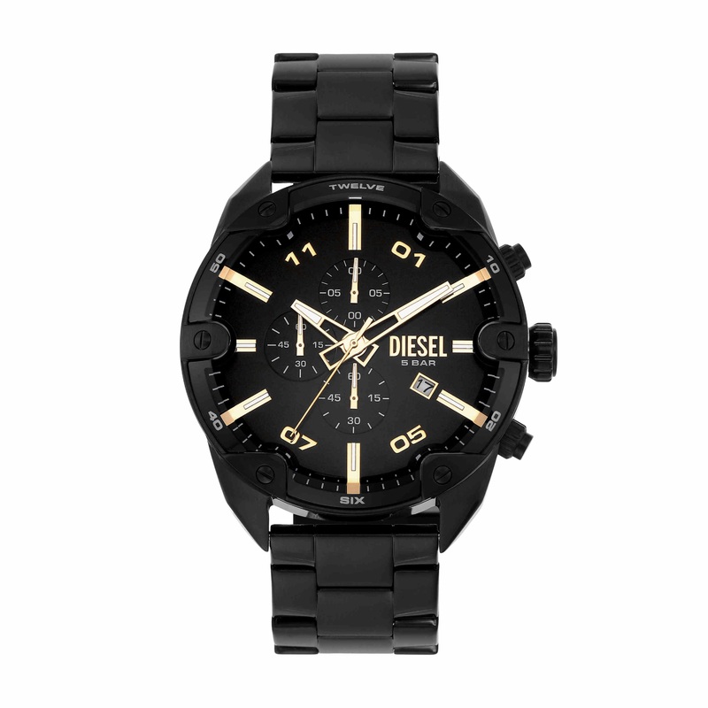 Diesel Spiked Chronograph Black Stainless Steel Watch DZ4644