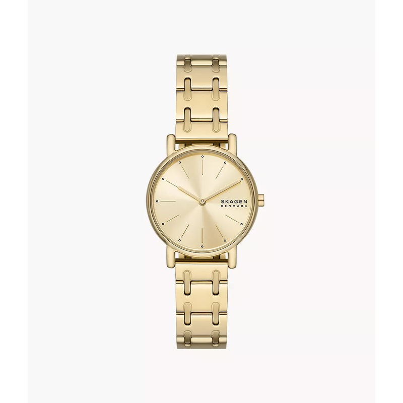 Elegant Skagen Signatur Lille Gold Stainless Steel Watch - Minimalist Two-Hand Design SKW3124