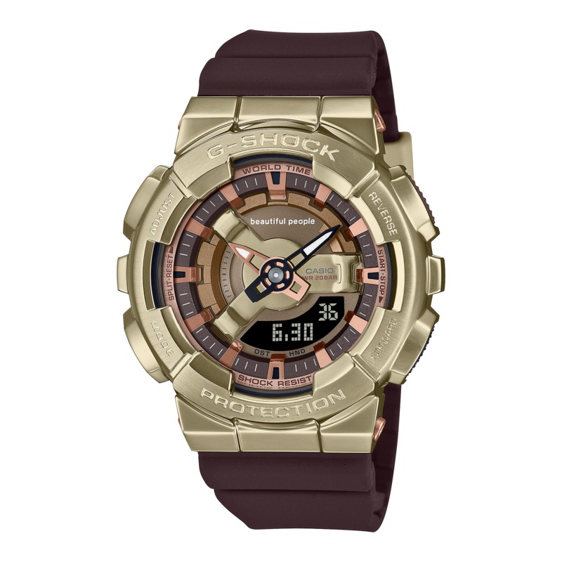 G-Shock Analog Digital Beautiful People Brown Resin Band Watch GMS110BP-5A