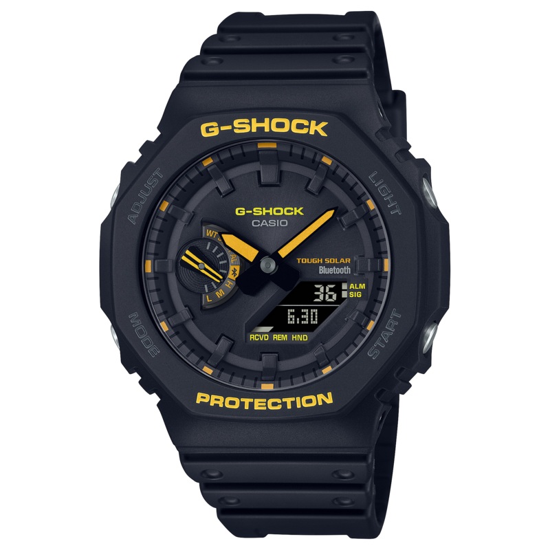 G-Shock Analog Digital DUO Caution Black Resin Band Watch GAB2100CY-1A