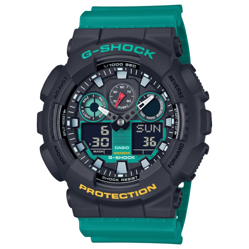 G-Shock Analog Digital DUO Mixtape Green Resin Band Watch GA100MT-1A3