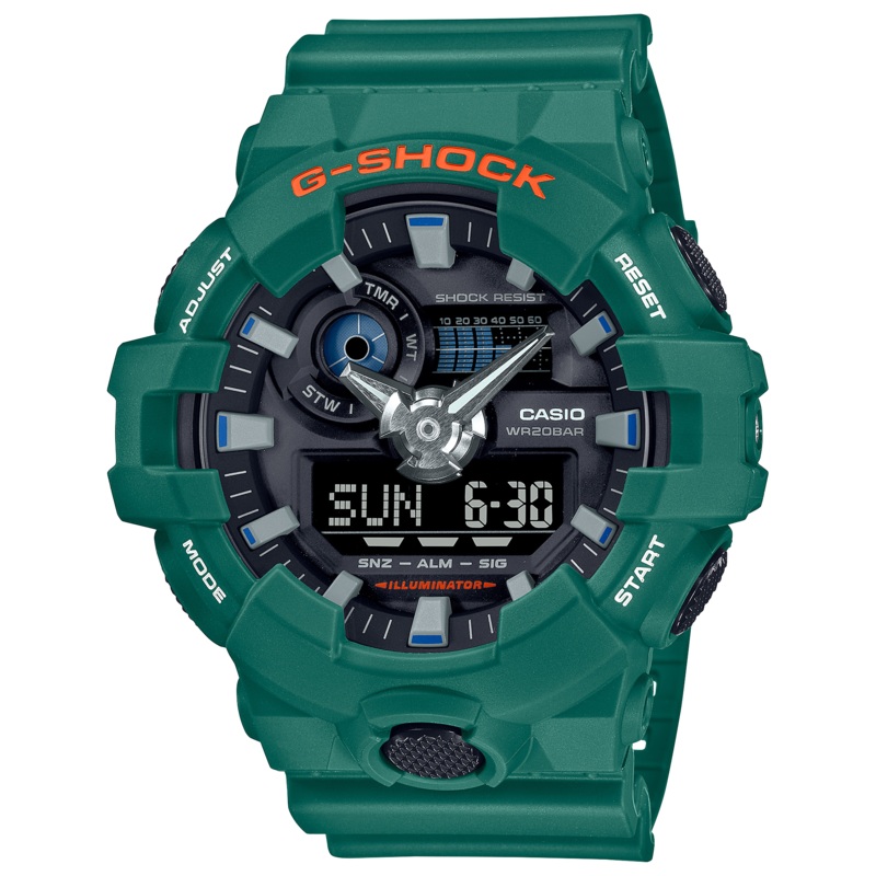 G-Shock Analog Digital Green Resin Band Watch GA700SC-3A