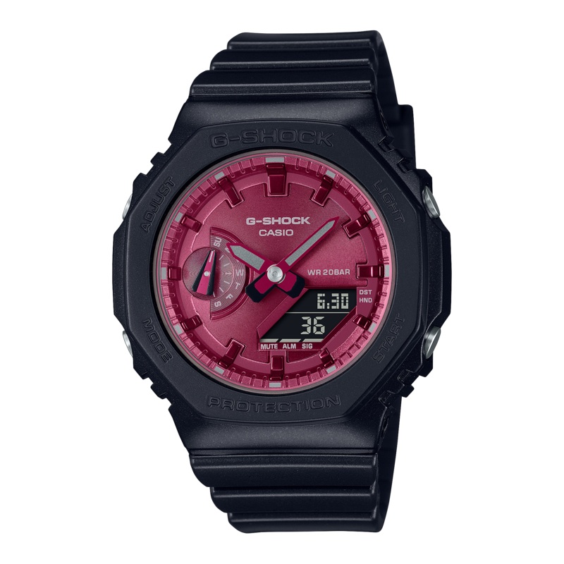 G-Shock Analog-Digital Pink Dial Black Resin Band Watch GMAS2100RB-1A