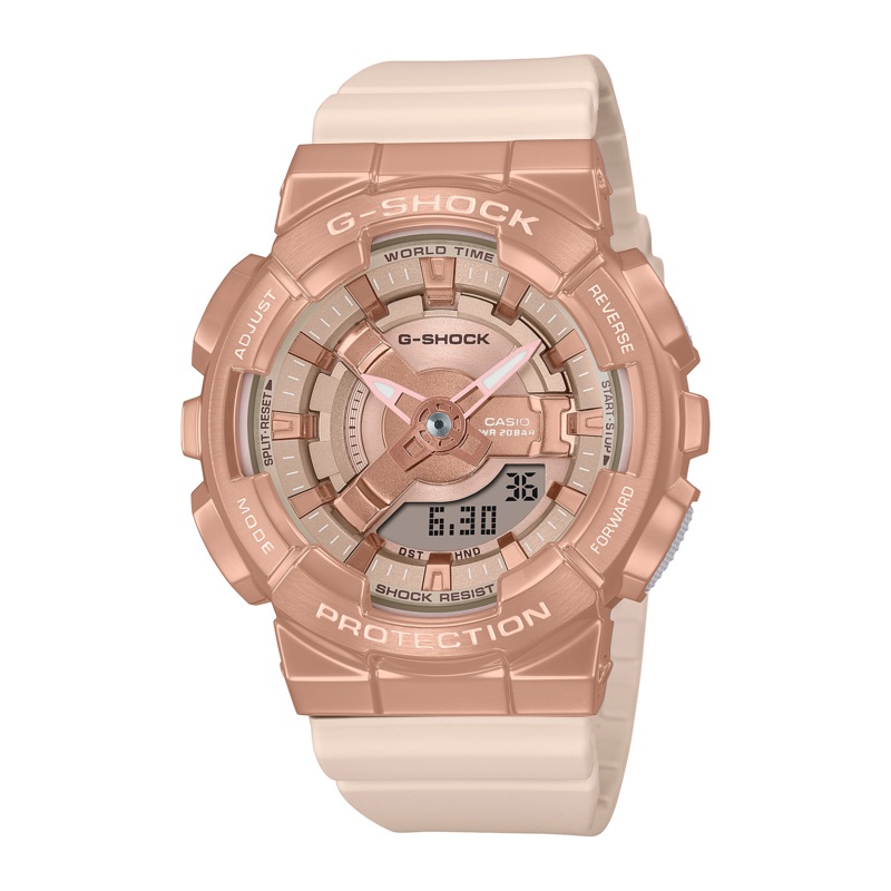 G-Shock Analog Digital Rose Gold Dial Pink Resin Band Watch GMS110PG-4A
