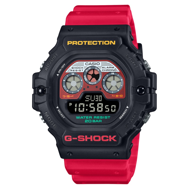 G-Shock Digital 5900 Series Red Resin Band Watch DW5900MT-1A4
