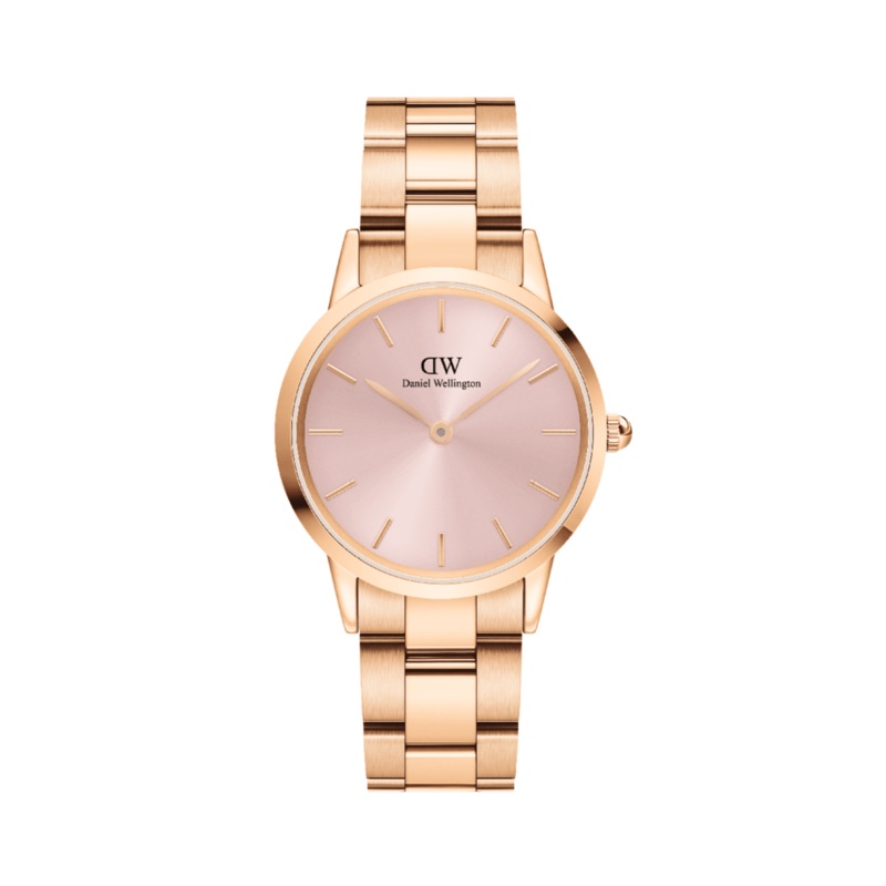 Daniel Wellington Iconic Link 28mm Light Pink Dial Watch DW00100370