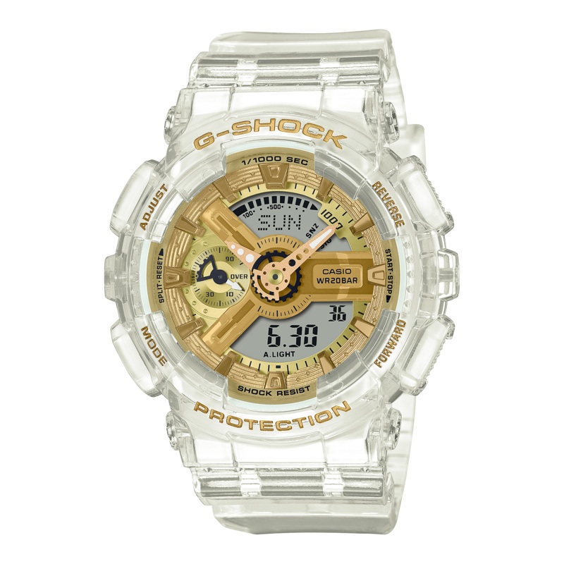G-Shock Digital Transparent Gold Resin Watch GMAS110SG-7A