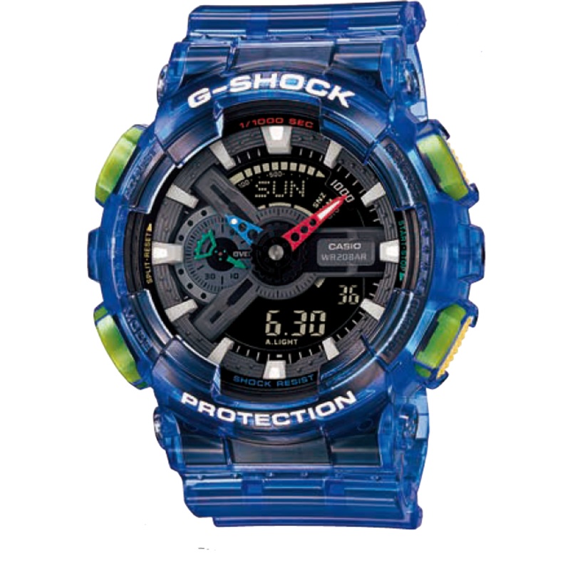 G-Shock Transparent Blue Resin Band Watch GA110JT-2A