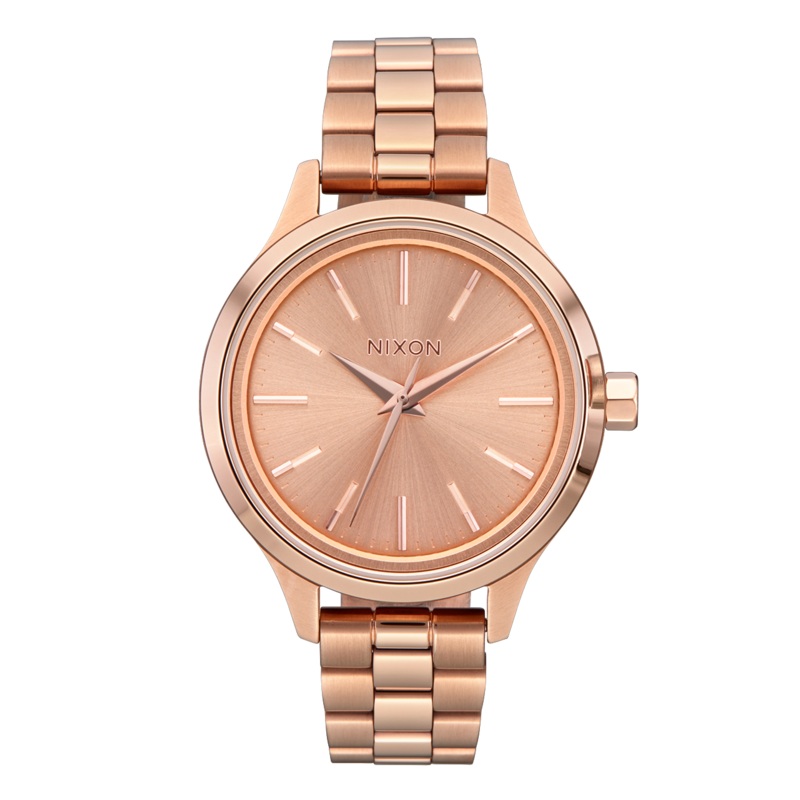 Nixon Optimist Stainless Steel Rose Gold Dial Womens Watch A1342-897-00