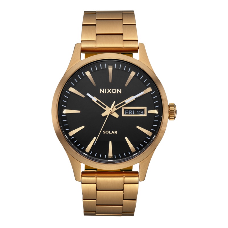 Nixon Sentry Solar Stainless Steel Black Dial Mens Watch A1346-510-00