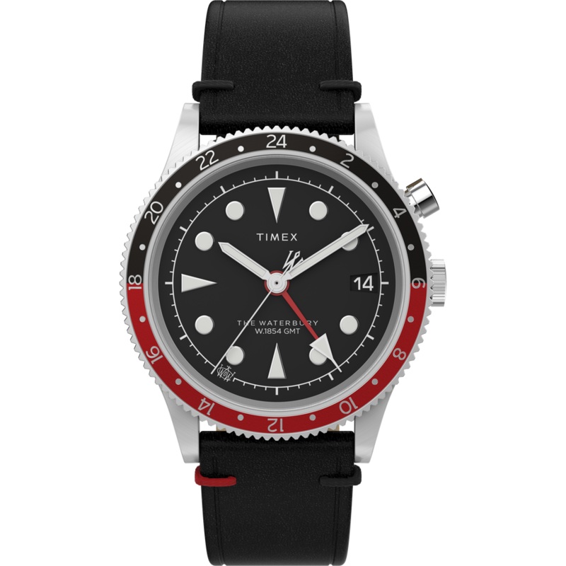 Timex Waterburry 39mm Leather Black Dial Watch TW2W22800