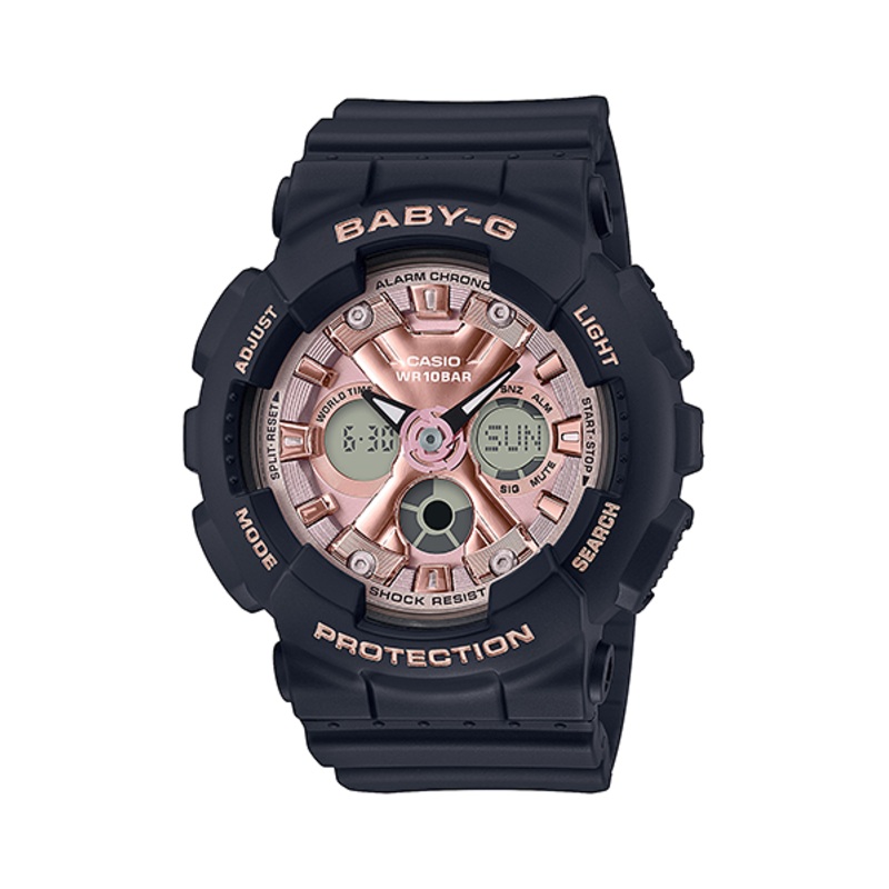 Baby-G Digital Analog Black Resin Band Watch BA130-1A4