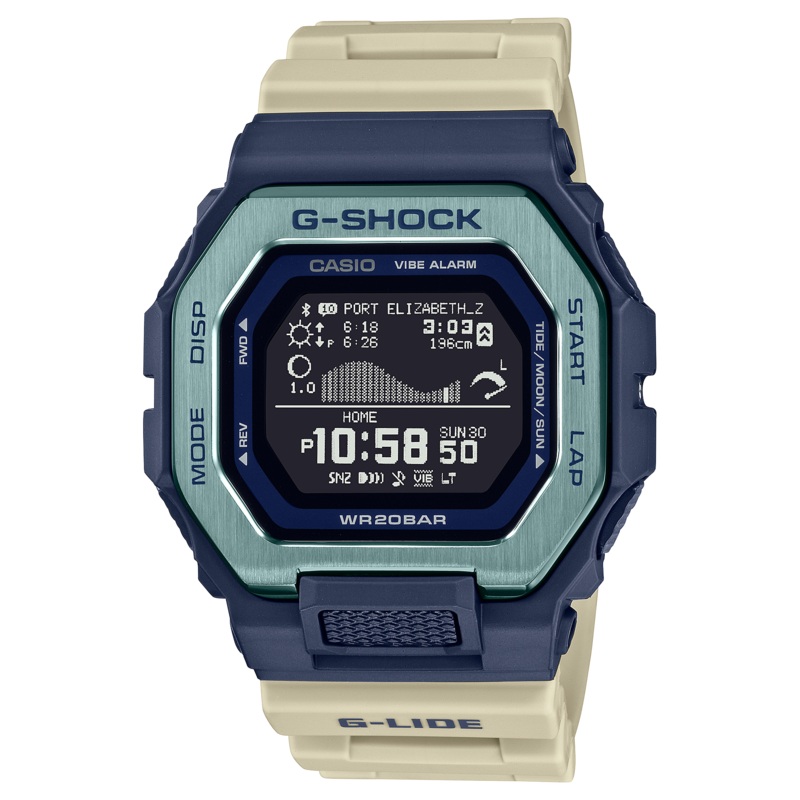G-Shock G-Lide Sport Tide White Rubber Band Men's Watch GBX100TT-2D