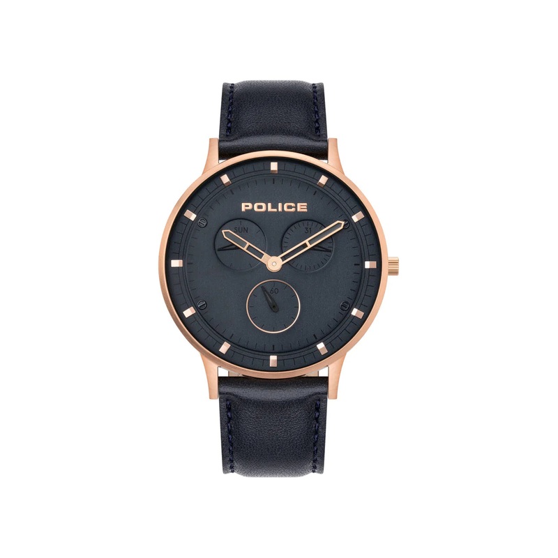Police Berkeley Black Leather Strap Watch PL.15968JSR/03