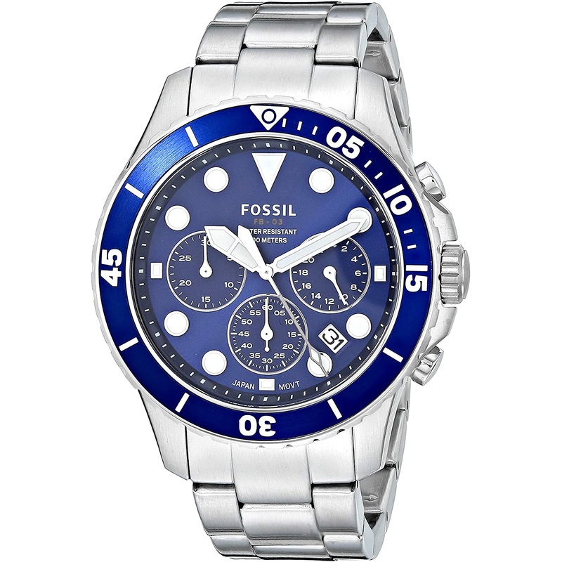 Fossil Chronograph Sport Blue Dial Stainless Steel Watch FS5724