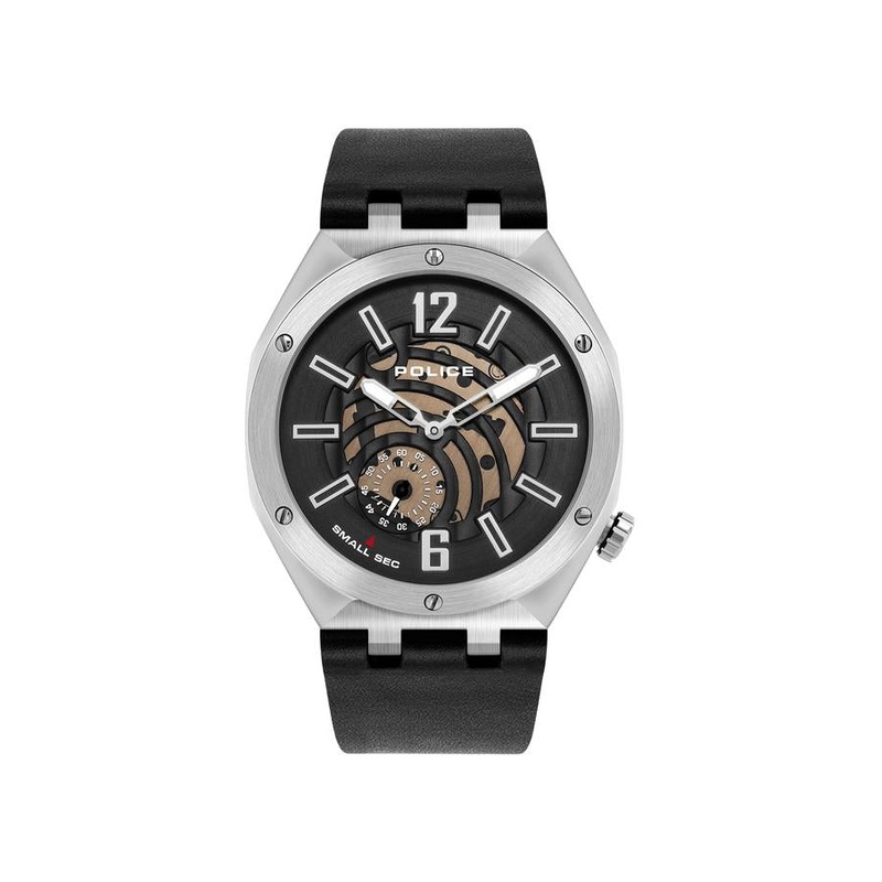 Police Gobustan Black Leather Watch PL.16010JSTU/02